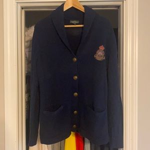 Ralph Lauren navy knitted cardigan